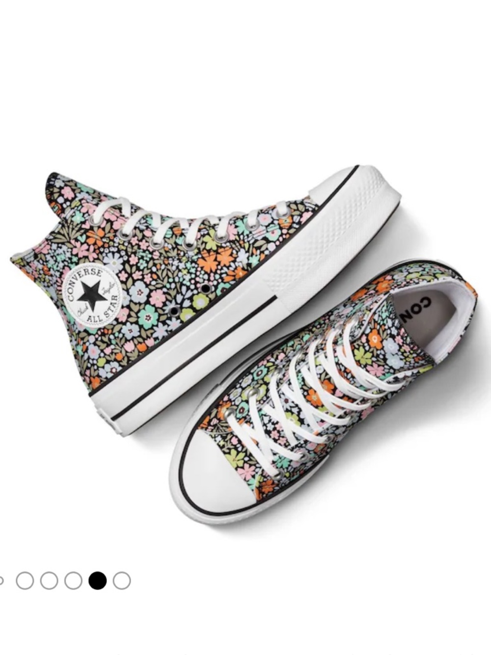 Converse Chuck Taylor High Top Floral Platform sneakers size 8.5